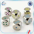 Refined wholesale plating metal colored dice with custom logo